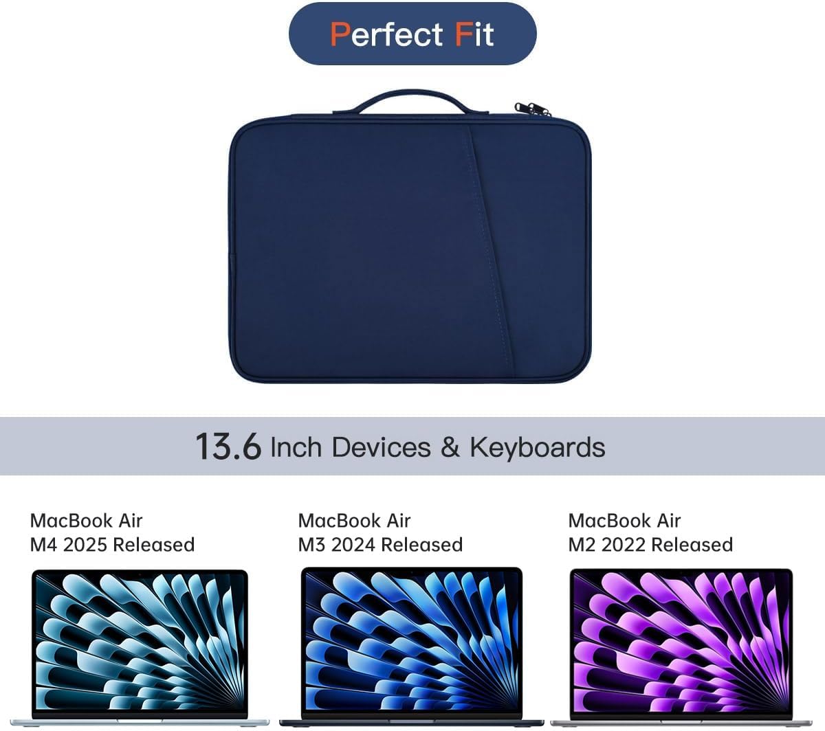 12-12.9 Inch Tablet Sleeve Bag for 12.4" Samsung Galaxy Tab S10+ S9+ Plus/S8+/S7+ Plus/S7 FE,13" iPad Air M4 M3 M2/iPad Pro M5 M4/Pro 12.9"/Microsoft Surface Go 2 12.4"/Pro 11 10 Carrying Case-Black