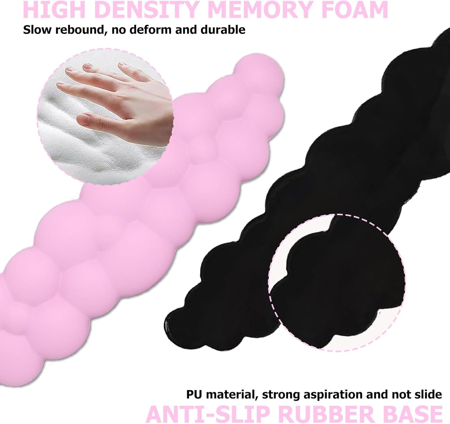 Cloud Wrist Rest Keyboard, PU Leather Memory Foam Wrist Rest for Computer Keyboard, Ergonomic Keyboard Wrist Rest and Cute Mouse Wrist Rest for Gaming,Office,Computer,Typing Pain Relief,Pastel Green