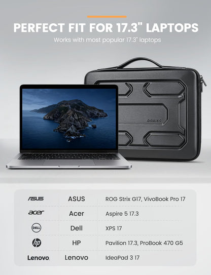DOMISO 15.6 inch Laptop Sleeve with Handle Shockproof Computer Bag Waterproof EVA Protective Carrying Case for 15.6" Lenovo Yoga 720 IdeaPad 310 320 ThinkPad T570/Dell Inspiron 15/HP Envy 15, Black