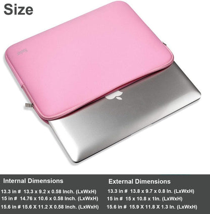 Naukay Laptop Sleeve Case, 15.6 Inch,Resistant Neoprene Notebook Computer Pocket Case/Tablet Briefcase Carrying Bag Compatible Asus/Dell/Fujitsu/HP/Sony/Toshiba/Acer- (Black)