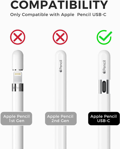TRONWIN Apple Pencil USB C Case,Silicone Sleeve Protective Cover Perfect Grip Skin Classic Design with Sturdy Clip Compatible with Apple Pencil USB-c for ipad pro (Deep Grey)