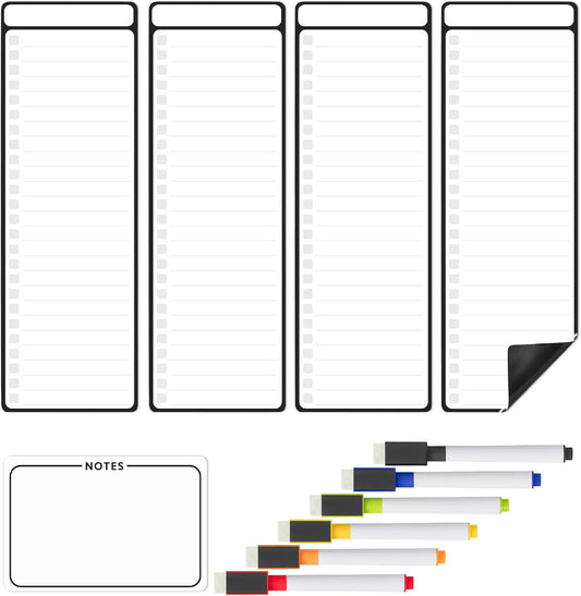 Mr. Pen- 4" x 12" Magnetic Dry Erase to Do List, 11 pcs, Neon Style, 4X Dry Erase to Do List White Board, 6X Colorful Whiteboard Markers and 6" x 4" Magnetic Whiteboard Note