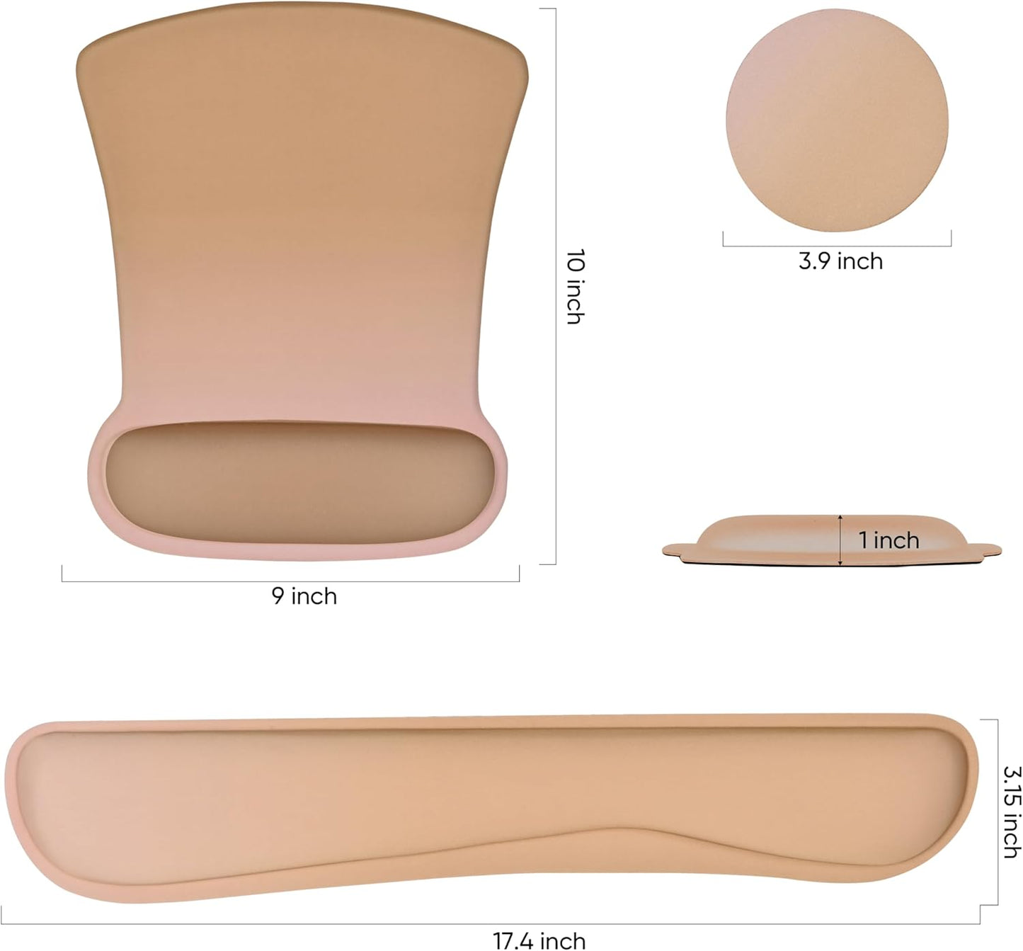RICHEN Keyboard Wrist Rest Pad and Mouse Wrist Rest Support Mouse Pad Set,Sturdy & Comfortable & Lightweight for Easy Typing & Pain Relief-Ergonomic Support (Brown)