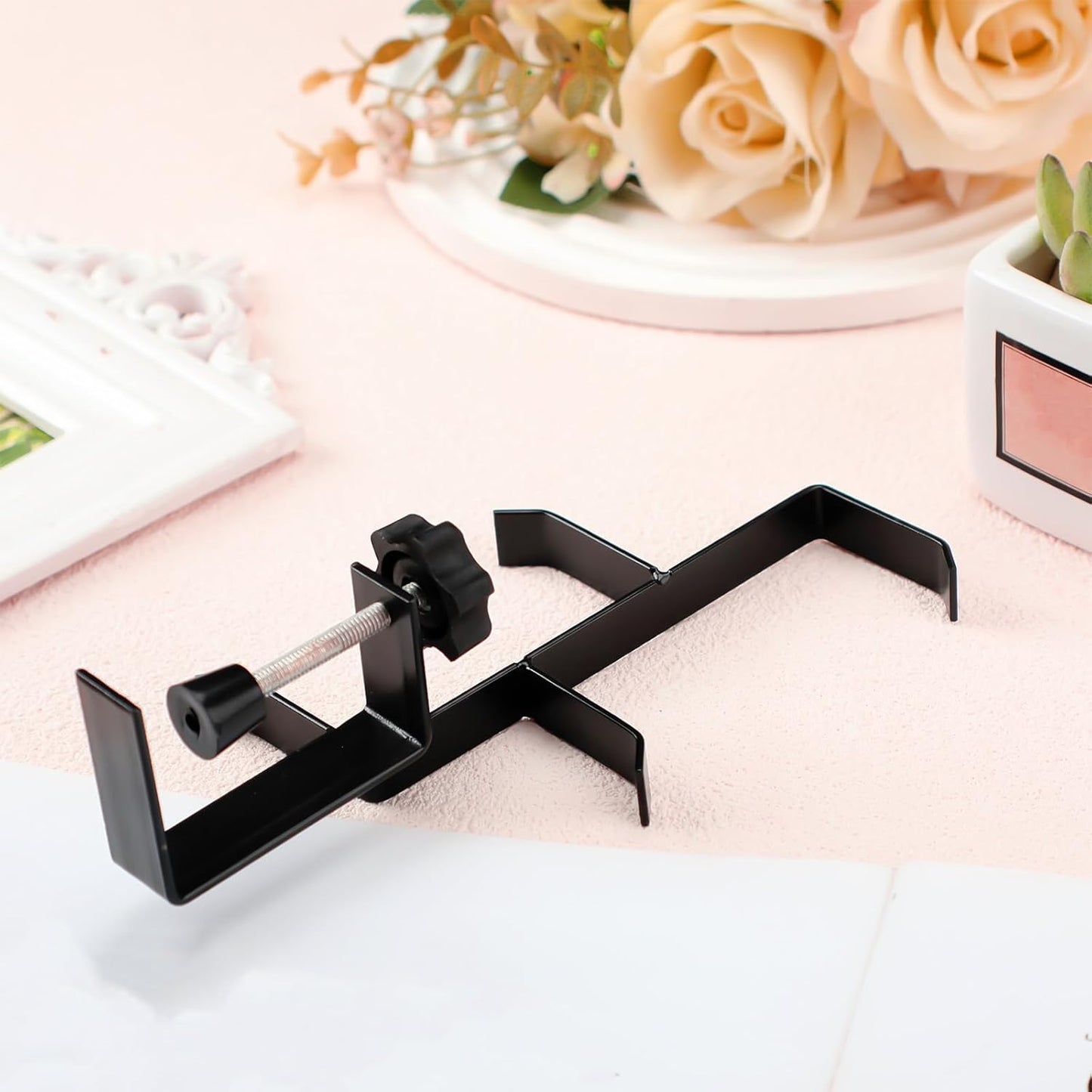MorningRo 4 Tier Desk Hook, Under Desk Handbag Hanger Purse Hook for Table,Backpack Hanger Purse Holder for Desk Mount Adjustable Can Hook Bags, Umbrellas, Keys,Cups, Headphone Holder