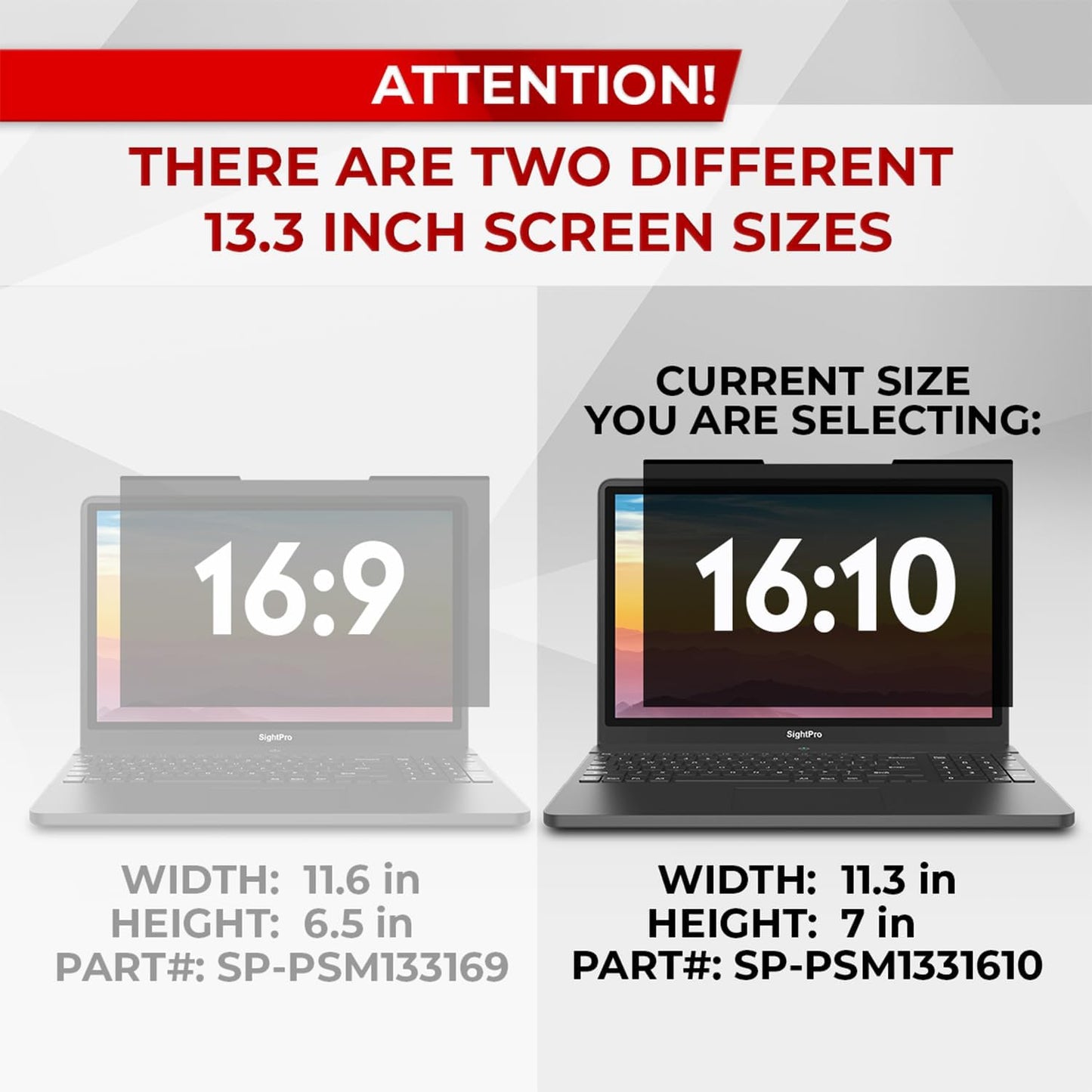 SightPro Magnetic Laptop Privacy Screen 14 Inch 16:9 - Patented Removable Laptop Privacy Filter Shield and Protector