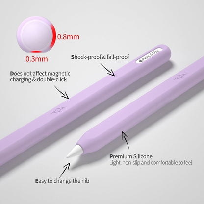 Ultra Thin Protective Pencil Cover for Apple Pencil Pro &Apple Pencil 2nd Gen Silicone Case Sleeve Compatible with Apple Pencil Pro (Pink)