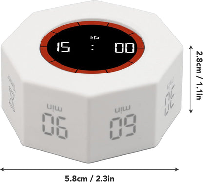 Fabater Pomodoro Timer, Hexagon Flip Timer, Desk Productivity Cube Timers with 1 3 5 15 30 60 90 Minute Presets, Time Management for Classroom Cooking Studying Working (Black)