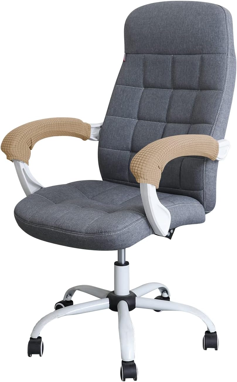 FORCHEER Office Chair Armrest Covers 12-15 Inch Velvet Elastic Black Arm Rest Covers for Desk Computer Chairs Washable