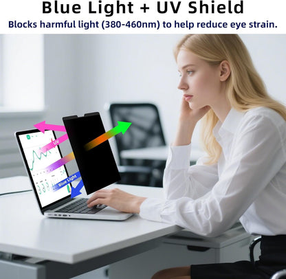 [2-Pack] Privacy Screen For Computer Monitor, 27-Inch 16:9 Aspect Ratio; Anti Spy/Bule Light/Glare And Eye Protection, 2 Install Ways Removable For Office, Airport, Cafe And Other Public Area; Diagonal 27 Inches, Width 23.53 Inches, Height 13.24 Inches