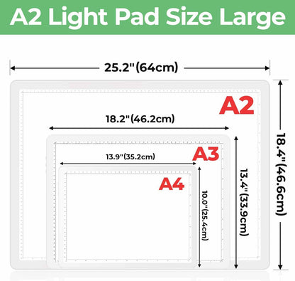 Zocelight Rechargeable A4 Tracing Light Box with Padded Case,Ultra Bright Led Light Pad with Physical Button,Wireless Light Board for Diamond Painting,Dimmable 9000LUX Lightbox for Tracing and Drawing