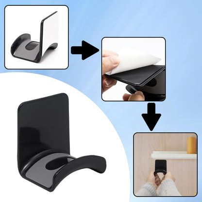 1Pcs White ABS Plastic Headphone Stand Hanger, Hanging Headset Holder Hook Under Desk, Adhesive Earphones Hangers for Desk Headphone Hanger, Most Headphones and Controller
