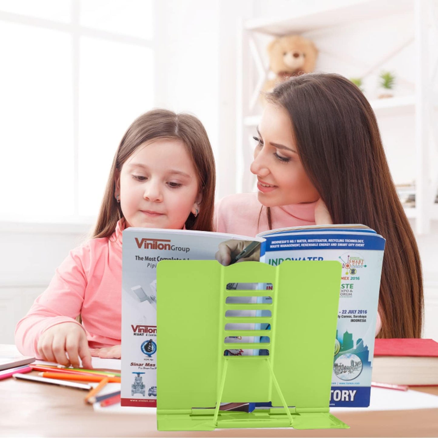 Honagu Book Stand Metal Desk Book Holder, Book Holders for Reading Hands Free, Adjustable Cookbook Documents Holder, Portable Bookstand for Music Books, Textbook, Recipe, Tablet, Ipad (Black)