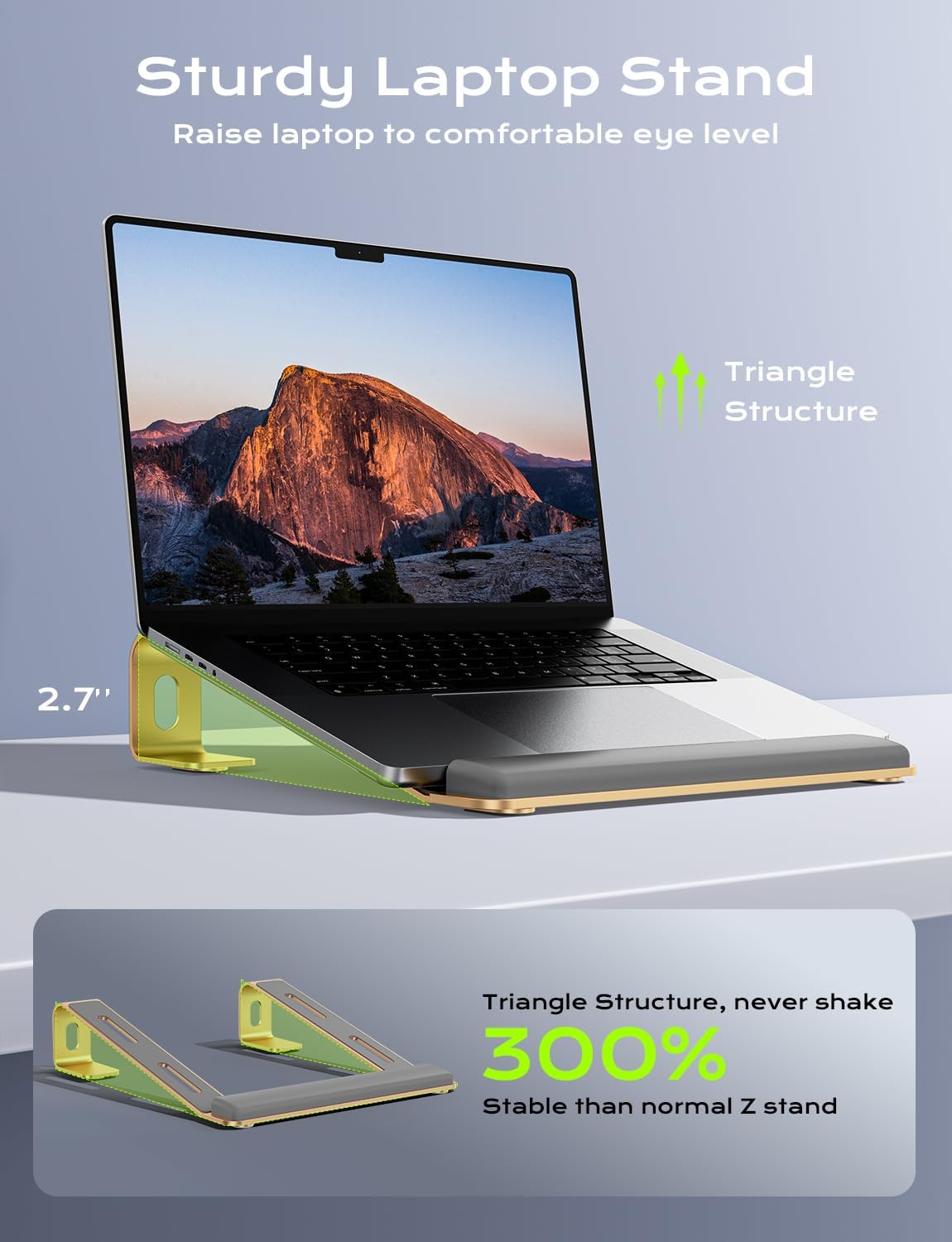 JCZT Clear Acrylic Laptop Stand for Desk, with Wrist Rest, Ergonomic Detachable Mount Compatible with 10-17'' All Laptops Such as MacBook Air Pro/HP/Dell/Lenovo