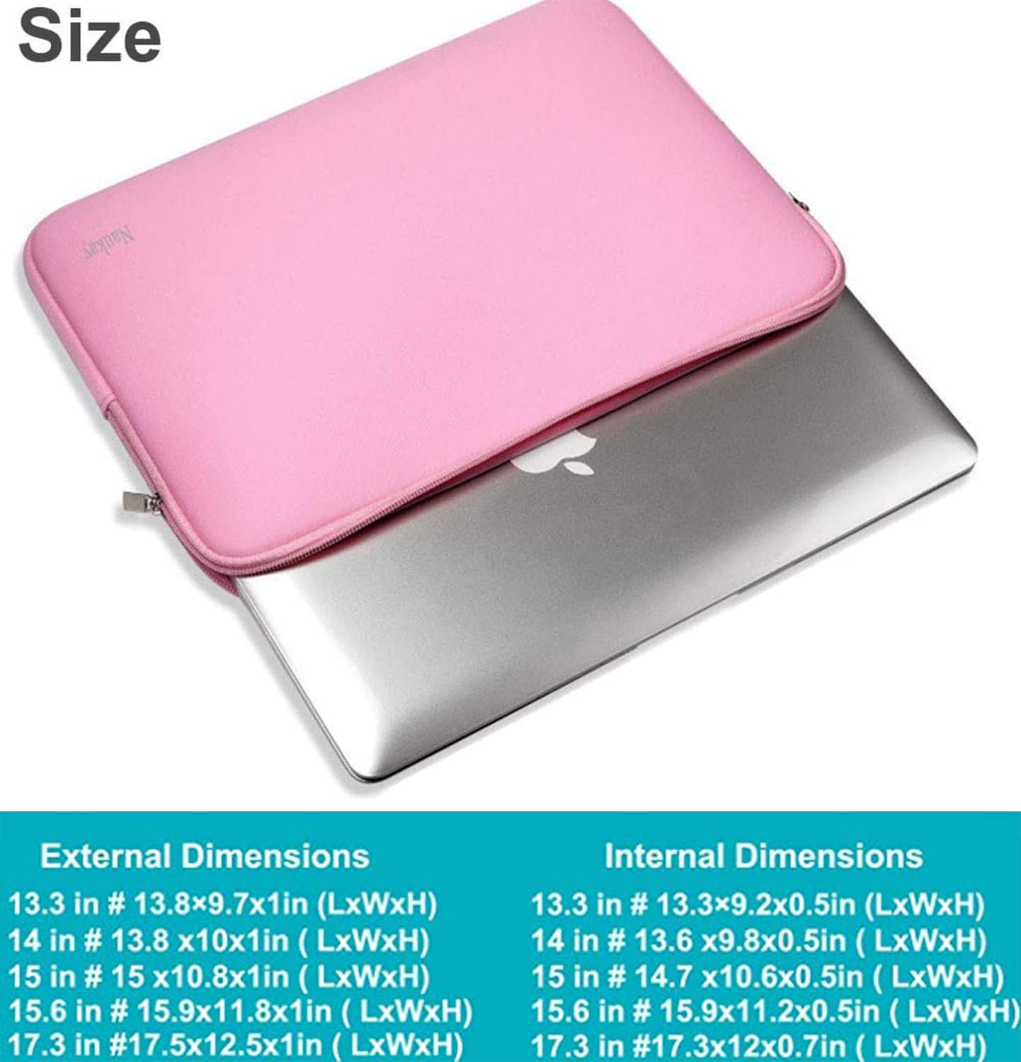 Naukay Laptop Sleeve Case, 15.6 Inch,Resistant Neoprene Notebook Computer Pocket Case/Tablet Briefcase Carrying Bag Compatible Asus/Dell/Fujitsu/HP/Sony/Toshiba/Acer- (Black)