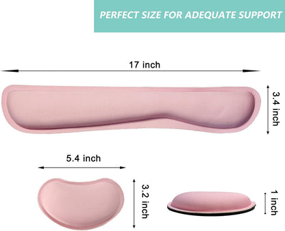 Keyboard Wrist Rest Mouse Wrist Support Set, Memory Foam Wrist Rest Pad for Computer Laptop Keyboard Mouse, Ergonomic Wrist Cushion Support for Typing Pain Relief, Gaming Home Office, Flowers Grass