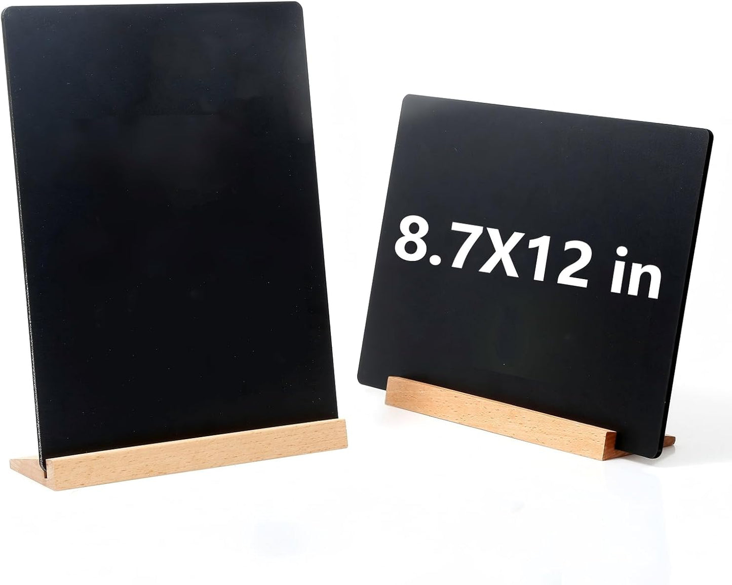 7.9x5.1 Desktop Chalkboard Sign with Wood Base, Message Board Menu Board Chalkboard for Shop Wedding Kitchen Home Party (3 Pack 7.9x5.1)