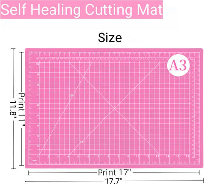 18"x24" Self Healing Cutting Mat, Sewing Mat for Crafts, Double Sided 5-Ply Table Cutting Board for Fabric Quilting Leather Modeling Hobby Project, Turquoise