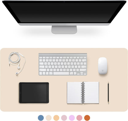 Leather Desk Pad Protector,Non-Slip Desk Pad,on-Slip PU Leather Large Mouse Pad,Easy Clean Desk Protecor Mat,Writing Pad for Office Work/Home/Decor(Black, 23.6" x 13.7")
