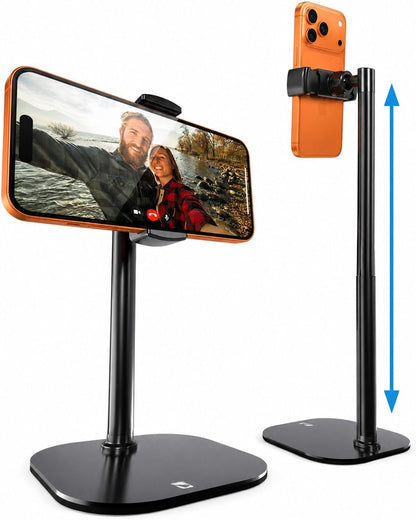 COOPER ChatStand, Adjustable Cell Phone Stand for Desk, Phone Stand for Recording, iPhone Holder for Filming, Small iPhone Tripod, Soporte para Celular, Fits Samsung, Android, (Night Black)