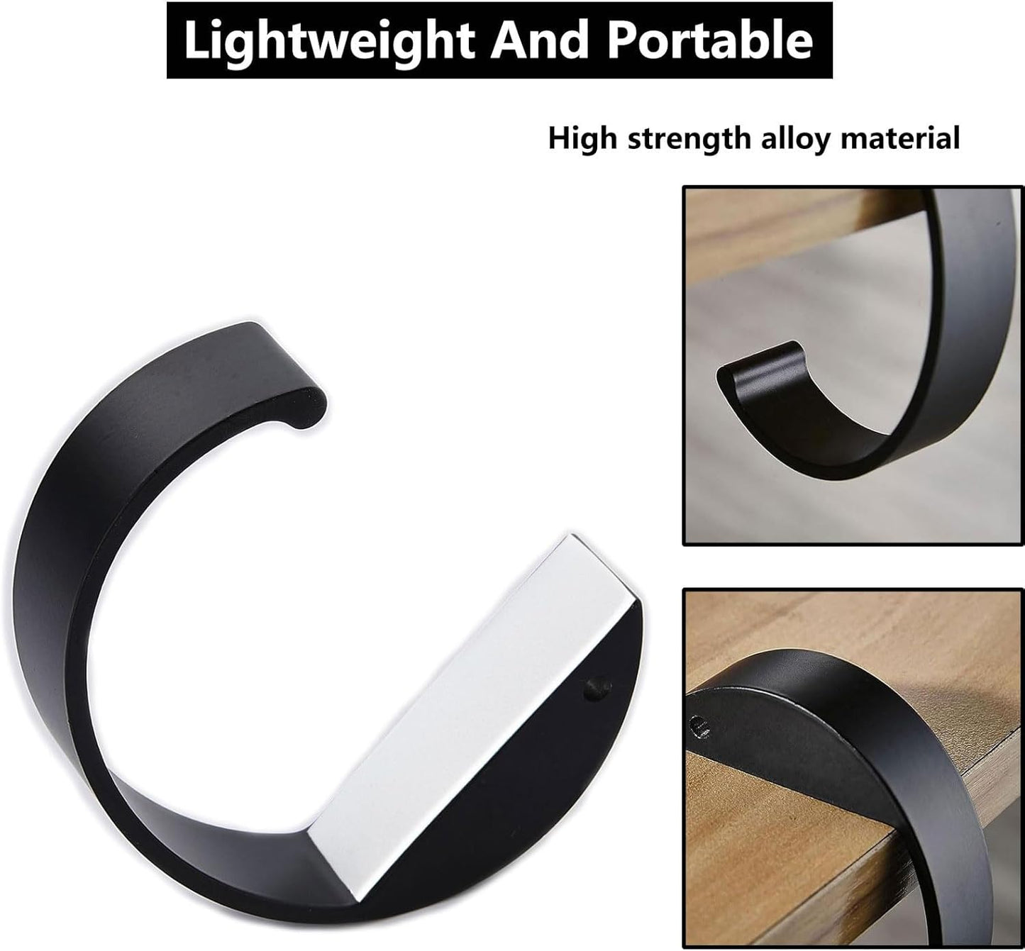 KISOY 2PCS C Shape Purse Hook for Table Handbag Hanger for Desk Heavy Duty Purse Hook Bag Holder Made of high-Strength Alloy Materials Hanger Various Heavy Items Desk Hook (C Shape(2 Black))
