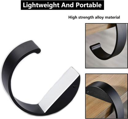 KISOY 2PCS C Shape Purse Hook for Table Handbag Hanger for Desk Heavy Duty Purse Hook Bag Holder Made of high-Strength Alloy Materials Hanger Various Heavy Items Desk Hook (C Shape(2 Black))