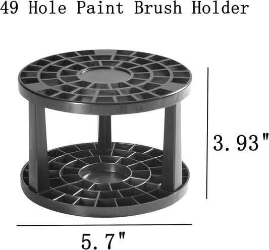 Feadily 49 Hole Paint Brush Holder, Paint Brush Holder for Artist, Desk Organizer for Colored Pencils, Markers (Black)