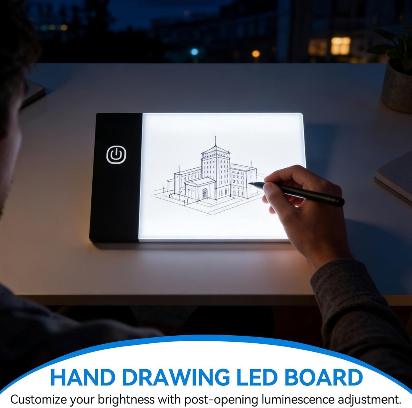 LED Copy Board Light Tracing Box, A6 Portable Tracing LED Copy Board Light Box Kids Children Drawing Flip Book Kit Tablet Paint Pad Eye Protective Adjustable