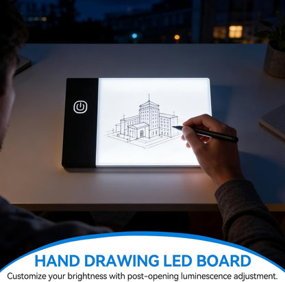 LED Copy Board Light Tracing Box, A6 Portable Tracing LED Copy Board Light Box Kids Children Drawing Flip Book Kit Tablet Paint Pad Eye Protective Adjustable