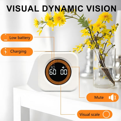 Visual Rotating Timer with 5, 10, 25 50 Minutes Preset, Desk Cube Count Down/up Timer, Rechargeable Custom-time Mute/Sound, Ideal for ADHD Work Learning Kitchen, Black
