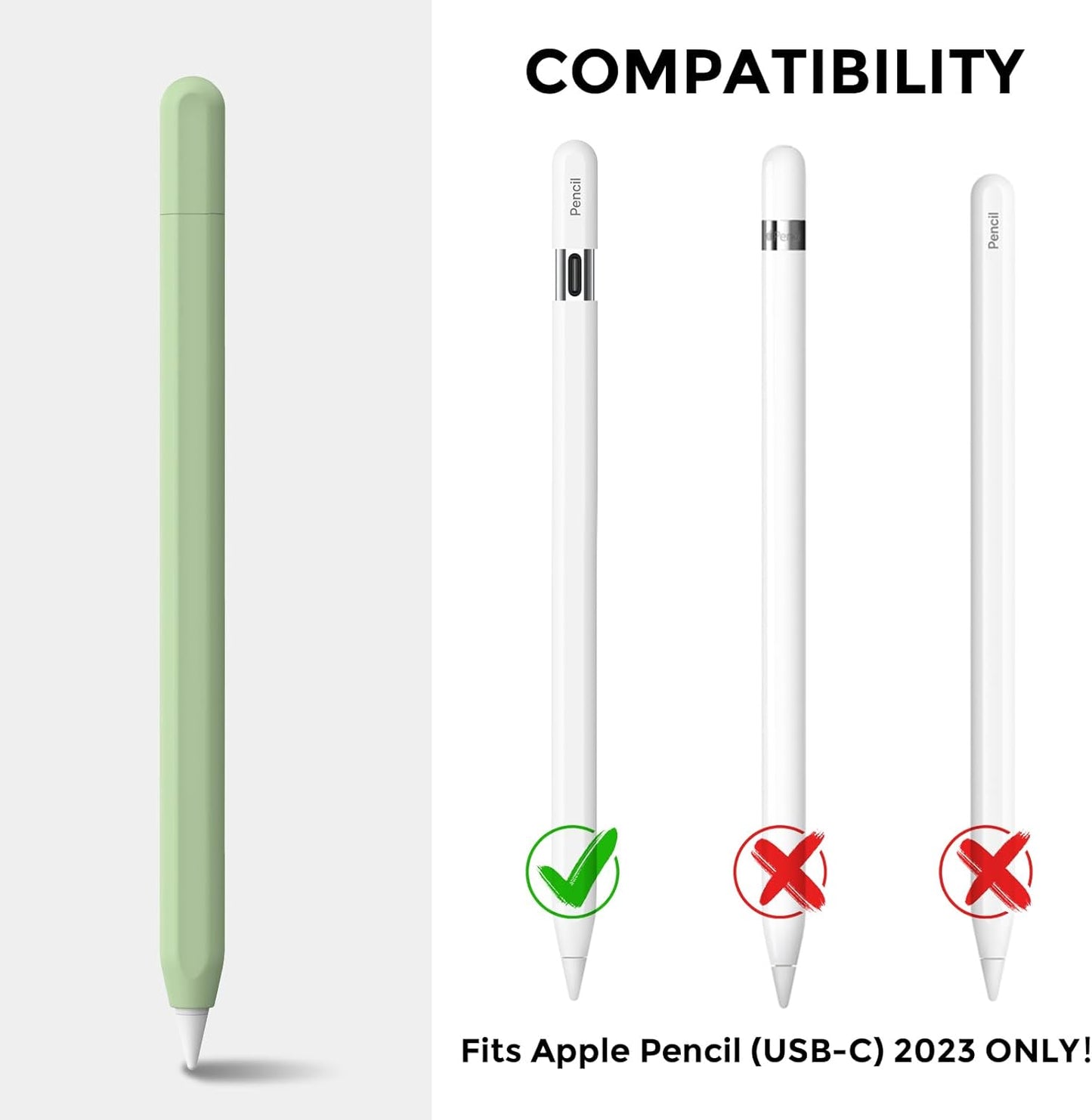 AhaStyle Silicone Case for Apple Pencil (USB-C) 2023 Ultra Thin Proteative Cover Skin Apple Pencil Sleeve Anti-Slip Grip Compatible with Apple Pencil USB C (Lavender)