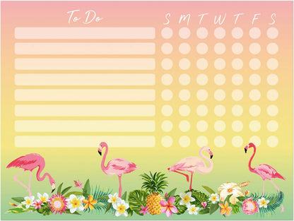 Dry Erase Whiteboard Task & Habit Tracker | Removable and Restickable Adhesive Decal | Fine-Tip Magnetic Marker Included | 9” x 12”