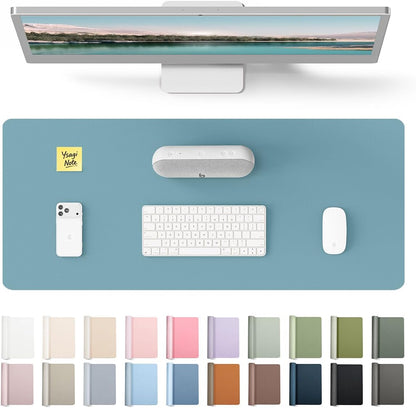YSAGi Leather Desk Pad Protector, Large Mouse Pad, Non-Slip PU Leather Desk Blotter, Waterproof Writing Pad for Office and Home (31.5" x 15.8", Eggshell) - Colors A