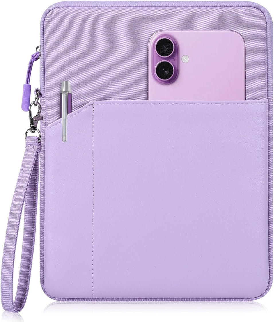 CAAORDKSO 9-11 Inch Tablet Sleeve Case, Tablet Bag Carrying Travel Pouch for iPad 11-inch A16 2025, 11 inch iPad Air M3 M2 / Pro M4, 10.2 10.9" iPad, Galaxy Tab S8/S9 11"/ Galaxy Tab A9+ Bag, Purple