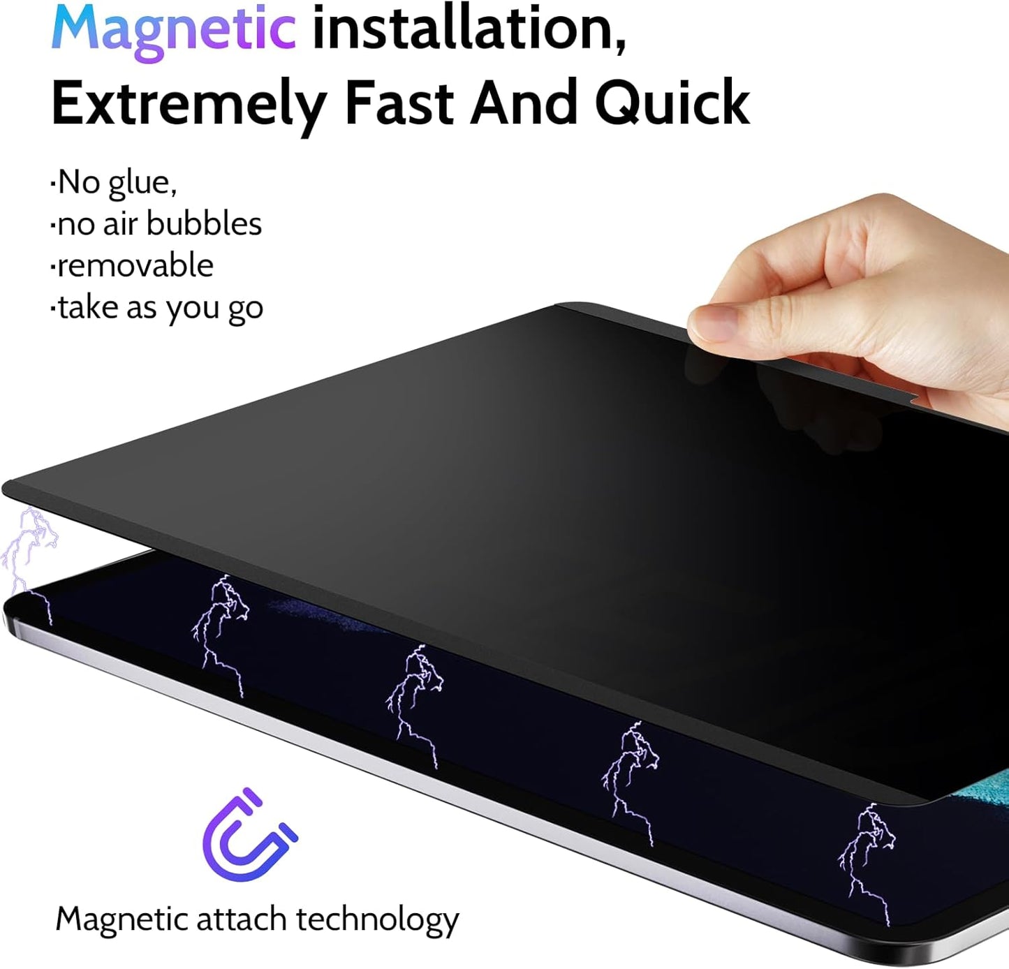 Peslv Magnetic Privacy Screen for Surface Laptop 6/5/4/3/2/1 13.5 Inch, Removable Anti Blue Light Glare Filter, Black Security Private Apy Block Protector