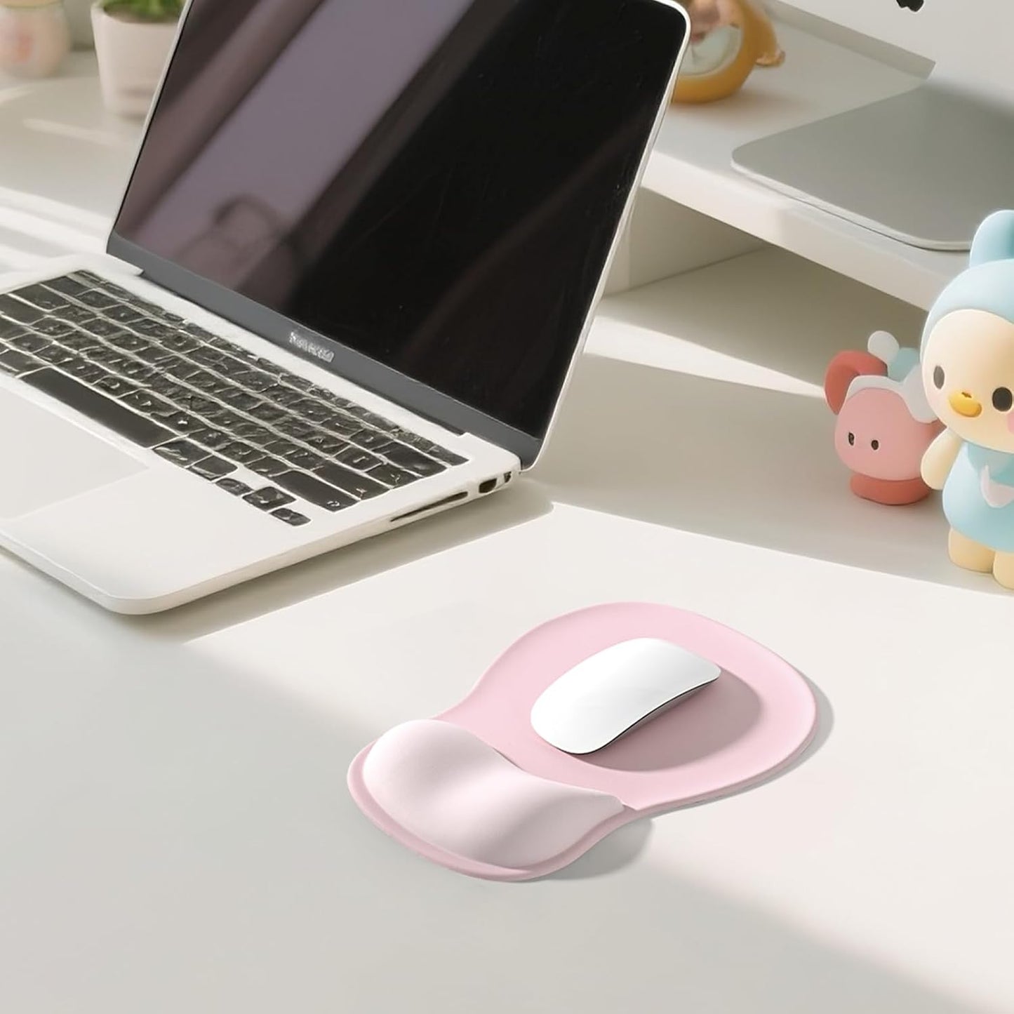 EooCoo Ergonomic Mouse Pad with Gel Wrist Rest Support, Middle Concave Design for Natural Wrist Alignment, Non-Slip Base Mousepad for Laptop, Computer, Office Desk Accessories, Carpal Tunnel Syndrome