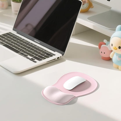 EooCoo Ergonomic Mouse Pad with Gel Wrist Rest Support, Middle Concave Design for Natural Wrist Alignment, Non-Slip Base Mousepad for Laptop, Computer, Office Desk Accessories, Carpal Tunnel Syndrome