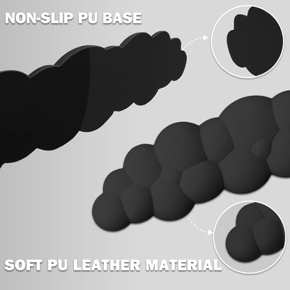 Keyboard Wrist Rest Pad Set, Leaf Shape PU Leather Memory Foam Wrist Cushion Support,Mouse Wrist Rest Pad,Non-Slip Wrist Support for Easy Typing Pain Relief, Green Leaf