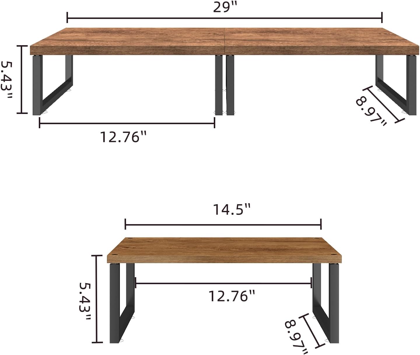 Simple Trending Wood Monitor Stand Riser with Drawer and Pen Holder, Desk Organizer for Home Office, Black