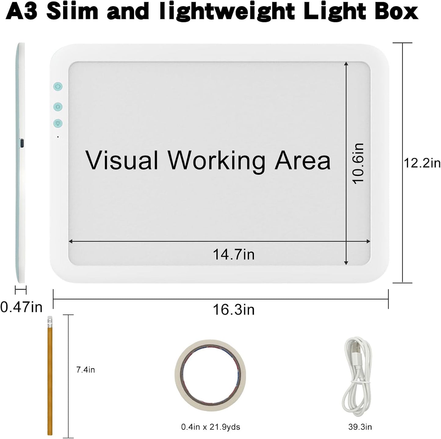 Fiqiuuiid A4 Rechargeable LED Light Pad, Tracing Light Box with 6-Level Dimmable & Light Guide artboard, Diamond Painting Light Board with Stand and Top Clip, Cordless Lightbox with Carrying Case