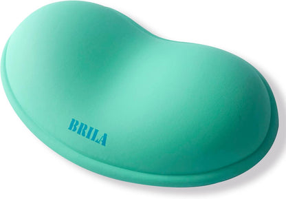 BRILA Ergonomic Silicone Mouse Wrist Rest, Cooling Silica Gel PU Leather Mouse Wrist Support Pad for Office Work and Laptop Computer Gaming