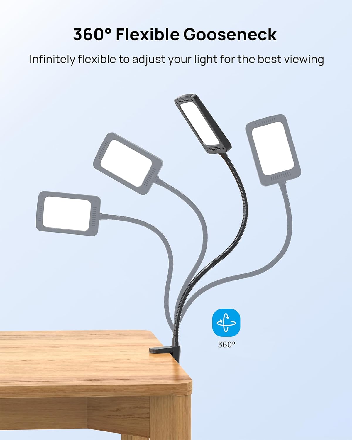 TROND LED Desk Lamp with Clamp, 1000LM Super Bright 3-Level Dimmable Desk Light 6000K Daylight, Extra-Long Flexible Gooseneck Clip on Light, Eye-Care Clamp Lamp for Painting, Workbench,Reading, Sewing