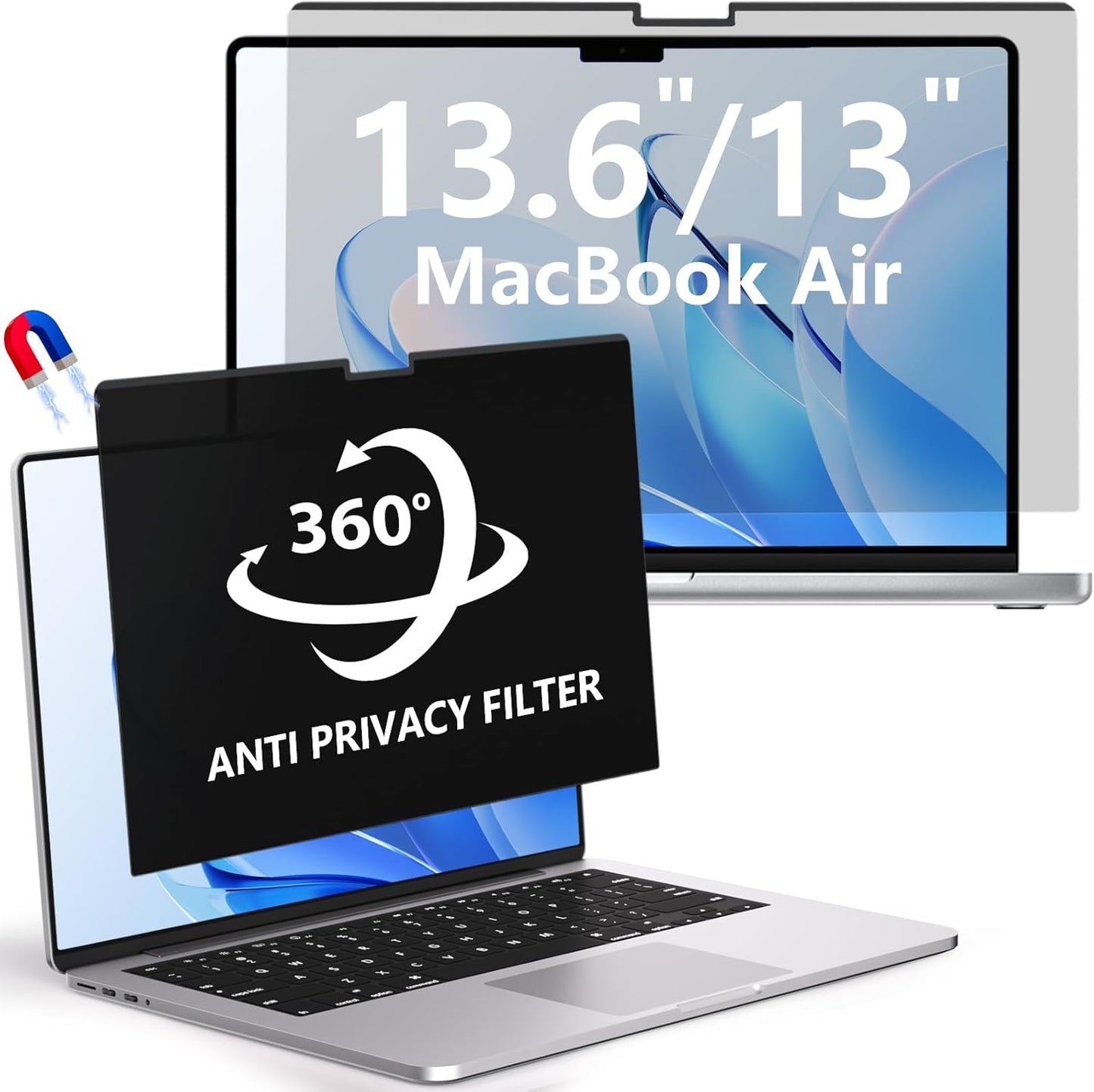 13.8 Inch Magnetic Privacy Screen for Microsoft Surface Laptop 7, Removable Anti Glare Screen Protector, Blue Light Computer Filter, Anti Spy Easy Install
