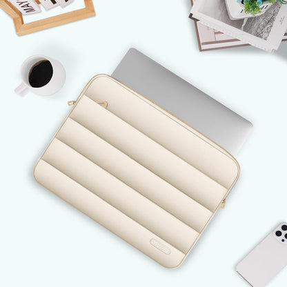 MOSISO Laptop Case 13.3 inch,13-13.3 inch Puffy Laptop Sleeve Compatible with MacBook Neo/Air 13.6 M5 M4 M3 M2 M1/Pro 13/14,HP Dell ASUS Lenovo,Polyester Horizontal Bag with Small Case, Sand
