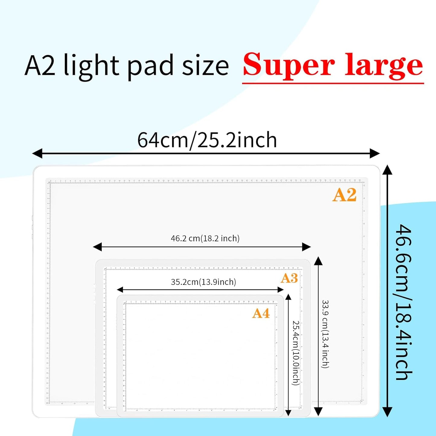 Phylosal Rechargeable A4 LED Light Pad with Built-in Stand, Magnetic Tracing Light Box for Drawing, Diamond Art Light Board with Side Button, Super Bright Light Table for Diamond Painting, Sketching