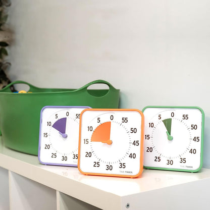 Time Timer 8 Inch Learning Center Classroom Set — 60 Minute Visual Timer for Kids with Dry Erase Activity Cards for Kids Classroom, Learning Centers and Teachers Desk Clock, Secondary (3-Pack)