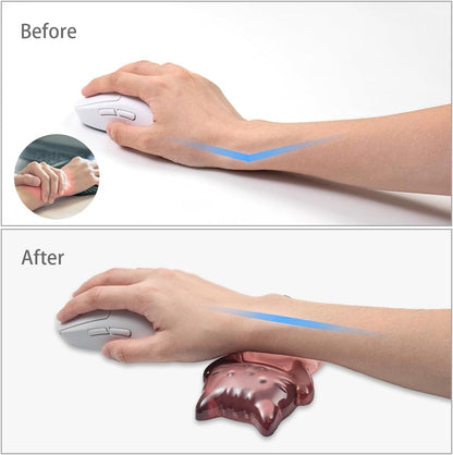 Ergonomic Gel Mouse Wrist Rest – Clear Cute Cat Mouse Wrist Rest, Comfort & Support for Typing and Gaming (Pink)