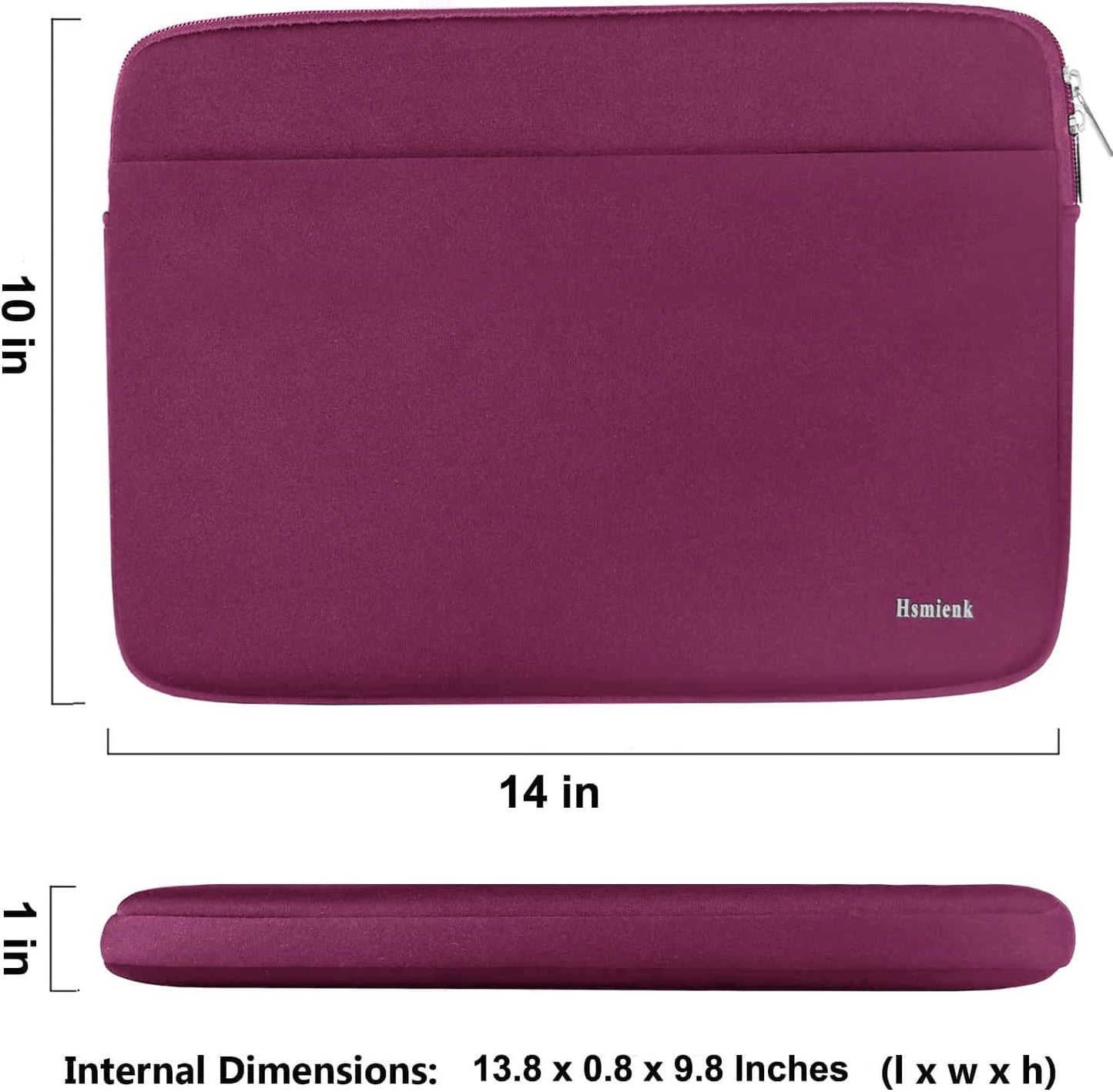 Laptop Case Sleeve 15.6 inch, Shockproof Protective Notebook Case with Accessory Pocket, Briefcase Carrying Laptop Cover for 15.6" HP, ASUS, Dell, Lenovo, Acer, Black