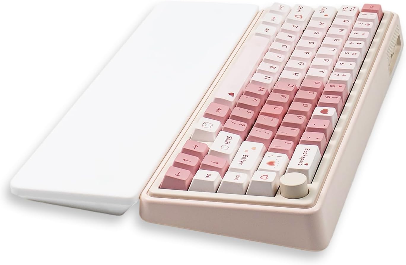 Ergonomic 75% Keyboard Wrist Rest-12.8" Silicone Non-Slip Keyboard Cushion, Computer Wrist Rest, Relief of Hand Pain(Grey)