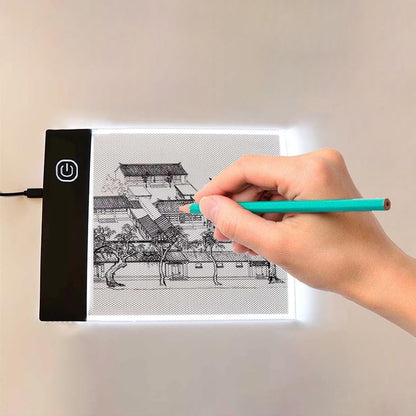 Msiud LED Light Board, A6 Portable Box Tracer Function Brightness Adjustable Tracing Flip Book Tablet Copy Paint Pad Drawing Sketching Power Artcraft Transferring Streaming Animation Stenciling