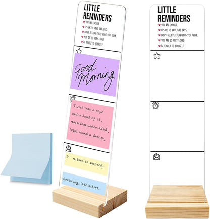 Monitor Memo Board with Removable Wooden Base Acrylic Portable Sticky Note Holder, It's Fine I'm Fine Everything is Fine Logo Office Desk Desk Set Sticky Notes 100 Sheets